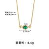 Colar Ouro Areia do Vietnã Venda Quente Design Feminino Zircônia Imitação Diamante Verde Oval Corrente Clavícula Feminina Joia Estilo Simples de Luxo Leve