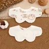 Babadores Impermeáveis Bebê Estilo Coreano Ins, Babadores de Algodão Puro Dupla Face para Bebês, Babadores em Formato de Pétala para Meninas e Meninos