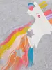 Camiseta Casual de Moda para Niña de Manga Larga 2026 Estampado de Animales Arcoíris Camiseta Básica Infantil Cuello Redondo Top de Otoño