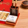 Calendário de Mesa de Madeira 2026 Couro Corporativo Escritório Anotações Ornaments de Mesa Multifuncional Criativo Porta-Canetas Calendário Semanal Personalização