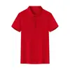 Camisa polo elástica de algodão com elastano, manga curta, camisa de publicidade estampada em tricô, vestuário de trabalho, impressão de logotipo personalizado