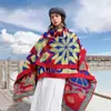 Bufanda Estilo Étnico, Manto Grande Cómodo y Transpirable, Chal de Moda Retro, Chaqueta Casual para Exteriores, Manto para Viajes de Vacaciones