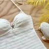 Vestido de Comercio Exterior Transfronterizo de Amazon Verano Estilo Resort Europeo y Americano Falda de Tirantes Sexy Halter Falda Midi Playa