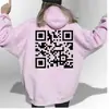 F**K You Hoodie com Código QR Estação Independente Transfronteiriça Tamanho Europeu Unissex Hoodie com Código QR