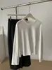 Sudadera con Mangas Raglán de Algodón Suave como una Nube para Mujer, Otoño 2026, Color Sólido, Sencilla, Detalle Oculto en la Espalda, Top Básico de Camiseta