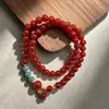Pulseira de anel duplo de cristal branco de pedra de uva natural 5A moda pequena fresca verão menina joias de mão atacado