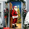 Nova cortina de porta transfronteiriça para decoração de festa de Natal, banner de porta, bandeira pendurada, pano pendurado, bandeira, capa de porta, adereço, bandeira de atmosfera