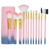 12 Cubos Brocha Set de Brochas de Maquillaje Set Completo Principiantes Especificaciones Grandes Calidad Confiable Fuerza en el Punto Mayorista