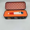 Caixa de lata com tampa flip-top longa para maquiagem no atacado, caixa de lata de embalagem de beleza para crianças, caixa de metal retangular para armazenamento de presentes