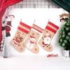 2026 Novas Decorações de Natal Mais Vendidas Meias de Natal Bordadas em Linho Sacolas de Presente Pingentes de Decoração de Natal