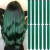 En Stock Entrega Inmediata Transfronterizo Extensiones de Cabello de Fibra Sintética de Color Extensiones de Cabello Adhesivas Sin Costuras Pieza Única Tinte de Cabello Colgante de Oreja Pieza Única