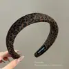 Diadema Retro Estampado de Leopardo de Ala Ancha para Mujer, Artefacto Superior de Calavera Alto, Pinza para el Cabello con Diadema para Lavar la Cara y Presionar el Cabello, Accesorios para el Cabello de Tocados de Uso Diario