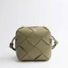 Bolsa de Mão Transversal Acolchoada Estilo Tweed Couro Genuíno 2022 Bolsa Trançada de Alto Padrão Pequena Caixa Quadrada Couro de Vaca Bolsa de Selim Ins