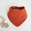 Babero de Gasa de Cuatro Capas de Color Sólido, Babero Suave y Absorbente para Bebé, Toalla Triangular, Babero de Gasa de Algodón para Alimentación de Bebé