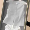 Camiseta sin mangas rosa juvenil y dulce estilo coreano para mujer, cárdigan fino nuevo de verano 2026