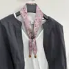 Bufanda Pequeña de Seda Ajustable con Cuentas Estilo Ins, Bufanda Versátil para Protección del Cuello para Mujeres, Nuevo Accesorio Decorativo para el Cuello de Primavera y Verano
