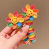Elástico de Cabelo Rolo Telefone Infantil para Rabo de Cavalo Alto Feminino Corda de Cabelo KT Estilo Novo Rabo de Cavalo Tendão de Borracha Arco-Íris Corda de Cabelo Alta Elasticidade