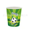 Festa de Aniversário com Tema de Futebol Transfronteiriço Prato de Papel Descartável Copo de Papel Guardanapo Toalha de Mesa Bandeirola Decoração Suprimentos Conjunto
