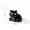 Micro-paisaje creativo lindo gatito negro casa de muñecas decoraciones DIY accesorios adorables mini coche escritorio pequeños adornos