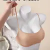 Base Líquida Invisível Sutiã de Costas Baixas Bonito para Mulheres Copas Fixas Sem Costura Sem Aro Push-Up Suporte Lateral Alças Finas Sutiã