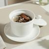 Taza de estofado de alta gama para hotel, agua estofada, uso doméstico y comercial, cerámica, para una persona, con tapa, taza pequeña para sopa, taza para nido de pájaro, olla de estofado, venta al por mayor
