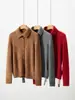Nuevo Cárdigan Grueso de Punto con Cuello Solapa, Mezcla de Seda y Cachemira, Hilo Floral, Suave y Liso, Chaqueta para Mujer, Otoño/Invierno 2026