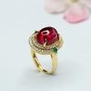 Anillo de Rubí Cultivado de Guan Yu Banda de Corindón Rojo Joyería de Alta Gama Venta al por Mayor y Entrega de Fábrica S4012410