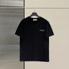 Playera Essentials de Algodón de Manga Corta Niebla Multihilo con Pequeña Etiqueta Estéreo Flocada en el Pecho, Moderna para Hombre Holgada Deportiva Cuello Redondo