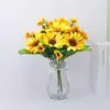 Acessórios para Casa Flores Artificiais Falsas Casamento Praça Adereços de Feriado Girassol Plástico Flor de Seda Cabo Cacho Flor de Girassol Pequena