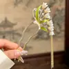 Grampo de Cabelo Vintage para Mulheres, Grampo de Cabelo Metálico de Alta Qualidade em Forma de U com Peônia, Grampo Sofisticado de Nicho, Acessório de Cabelo Estilo Antigo Venda por Atacado