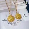 Nuevo Colgante Brújula de Ocho Tesoros Color Dorado Arena Estilo Chino para Mujer Cadena de Suéter de Cuerda Ruyi Accesorio con una Cuerda Trenzada Hecha a Mano de Alta Gama