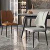 Silla de Comedor con un Estilo Nórdico de Lujo Ligero y Gama Alta, Adecuada para Comedores del Hogar, con un Asiento de Cuero Resistente a los Arañazos de Gato, Silla Minimalista Italiana, Silla para Mesa de Comedor con Respaldo