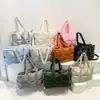 Bolsa para Chaqueta de Plumas, Bolso Tote Nube para Mujer, Bolso de Tela, Bolso Acolchado Suave y Cálido, Bolso de Hombro, Bolso de Mano, Bolso Cuadrado, Gran Capacidad