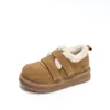 Zapatos de Algodón para Niños 2026 Invierno Nuevos Antideslizantes Cálidos Botas de Nieve para Niñas con Forro de Felpa Zapatos Grandes de Algodón tipo Birkenstock Zapatos de Lana de Cordero