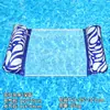 Hamaca Inflable de Agua de PVC con Punto Transfronterizo Verano Hoja Azul Juguete Acuático para Exterior Cama Flotante en Forma de U con Orificio para Vaso