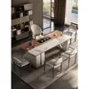 Nova Mesa de Chá de Laje de Madeira Maciça para Sala de Estar Casa Apartamento Pequeno Suporte de Chá Simples Escritório Integrado Mesa de Chá com Preparo de Chá