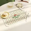 Jogo americano infantil de couro cartoon, à prova de óleo e à prova d'água, jogo americano de alta qualidade, porta-copos isolante térmico, base para tigela anti-queimadura, jogo americano de mesa