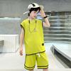 Versión coreana de traje de verano de manga corta para niño 2025 nuevo estilo extranjero verano niños medianos y grandes guapo red popular