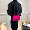 Bolsa Transversal de Ombro de Feltro com Estampa de Crocodilo para Mulheres, Bolsa de Mão Versátil da Moda Outono 2023, Bolsa Quadrada Pequena Popular e da Moda