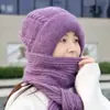 Moda Nueva de Otoño e Invierno, Sombrero de Punto Cálido y Bufanda para Personas de Mediana Edad y Mayores, Sombrero Simple de Protección para los Oídos para Mujer, Combina con Todo