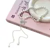 Collar de Perlas de Flor de Iris Azul Cristal de Hielo para Mujer, Collar Deslizante de Lujo Ligero y Alta Gama, Uso Múltiple