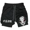 Comercio exterior transfronterizo verano caluroso nuevo hechizo de vuelta a la guerra estampado de animación shorts doble capa playa fitness pantalones casuales