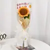 Ramo Tejido de Girasol Individual, Flor Artificial de Rosa, Regalo Creativo, Hilo de Ganchillo, Compra Grupal de Empresa, Día de San Valentín