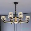 Lámpara de araña de cristal de lujo ligero para sala de estar 2026 Nuevo modelo Iluminación simple moderna elegante para dormitorio Paquete al por mayor Hogar Hierro Aluminio