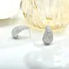 Estilo Transfronteiriço Europeu e Americano da Amazon, Luxo Leve, Brincos Cravejados com Diamantes com Sensação de Alto Padrão, Modernos e Versáteis, Design de Brinco em Forma de Gota