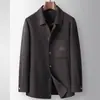 Chaqueta para hombre, otoño/invierno, corte ligeramente holgado estilo camisa, juvenil y lujosa, casual, hecha a mano, lana doble faz, lana de alpaca, abrigo cálido, moderno