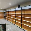 Estantería de Exhibición para Supermercado Estante de Madera de Cuatro Columnas Tienda de Conveniencia Supermercado Cantina Papelería Tienda para Madres y Bebés Estante de Almacenamiento