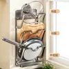 Soporte de Ventosa para Tapa de Olla Montado en Pared, Estante de Almacenamiento sin Taladro para Tapas de Ollas, Organizador Montado en Pared