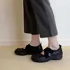 Mocasines de mujer de piel de vaca con tira cruzada y suela gruesa, zapatos Mary Jane casuales, zapatos deportivos y de ocio, zapatos de vestir