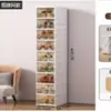 Zapatero Plegable Engrosado, Gabinete de Almacenamiento para Zapatos en Interiores con Tapa abatible Transparente a Prueba de Polvo, Caja de Zapatos Multicapa que se Puede Usar con un Solo Tirón